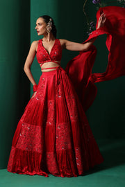 Crimson Lehenga Set